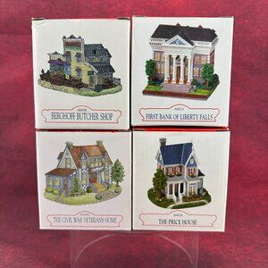 LIBERTY FALLS AMERICANA COLLECTION LOT of 4 MINIATURE BUILDINGS w/BOXES